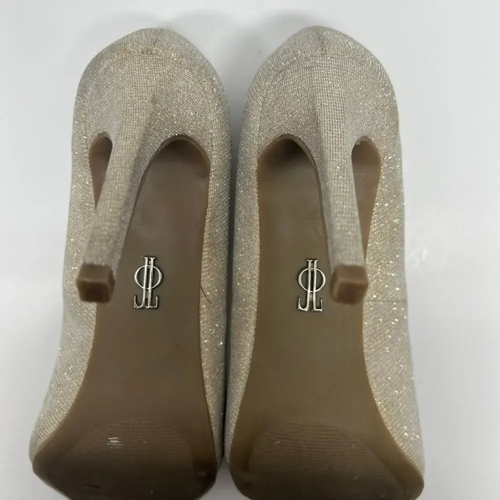 Jennifer Lopez Metallic Heel Pumps Womens Size 9 Party Event Evening Cocktail